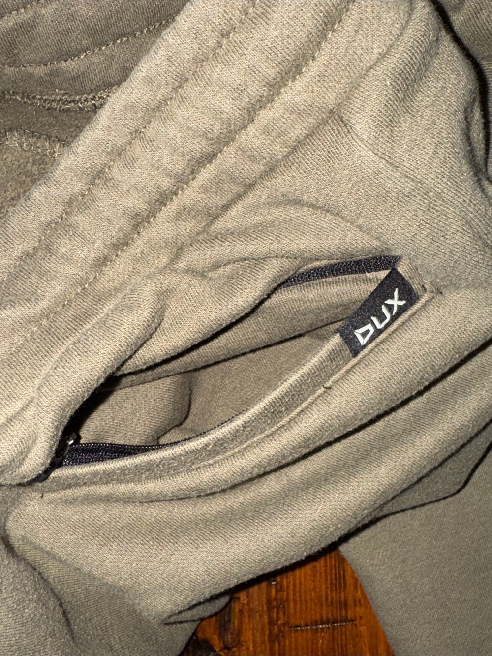 DUX WATERFOWL CO OLIVE GRN DRAWSTRING WAIST CUFFED ANKLES SIDE PKTS/BK PKT ZIP - Picture 14 of 15